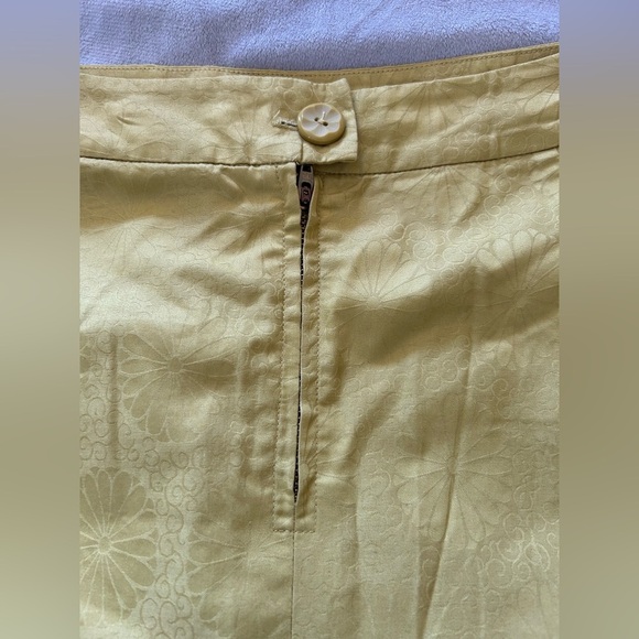 Edme and esyllte Yellow Jacquard Floral Pattern Zippered Skirt - Picture 6 of 8